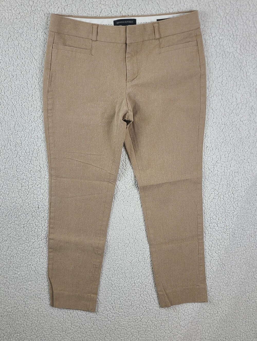 Banana Republic Sloan Petite 2 Tan Khaki Ankle Career Pants 2P